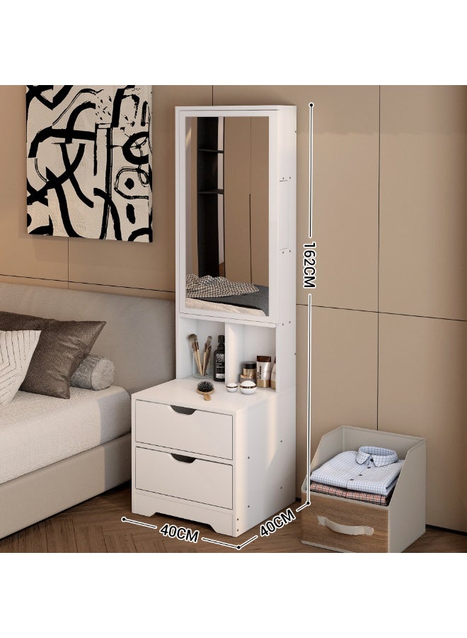 Mirror Cabinet Integrated Multi-Functional Storage Cabinet, Dresser with Drawers, Both a Full-Length Mirror and A Storage Station, A Space Savior for Small Bedrooms(CT053) - Image 3